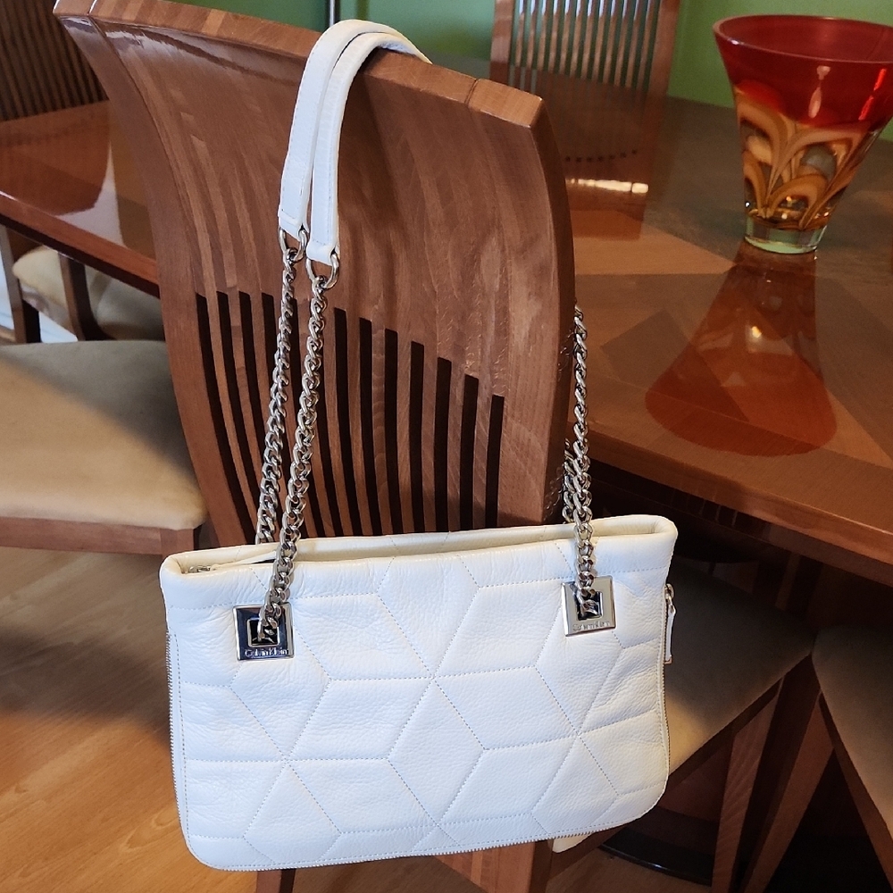 Calvin Klein White Quilted Women's Sholder Bag